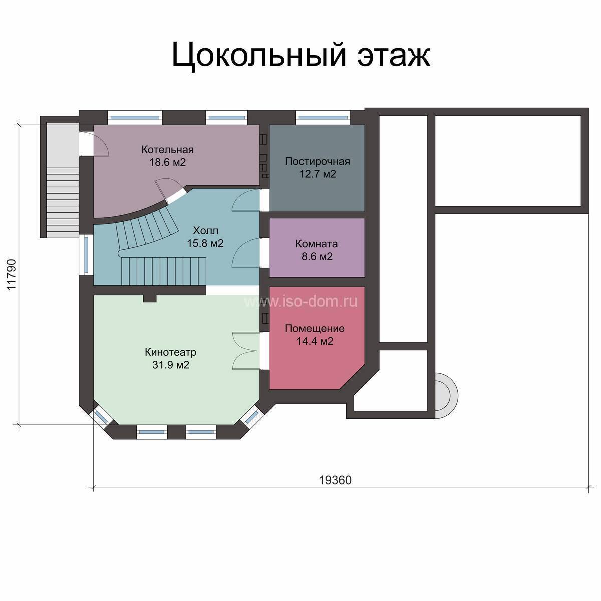 Планировка цоколя дома 0_fl Строительство деревянных домов и бань под ключ в Сочи, Москве и области - п